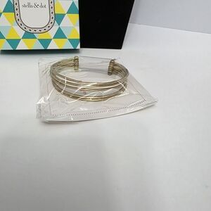 Stella & Dot Gold Bangle Bracelet Set